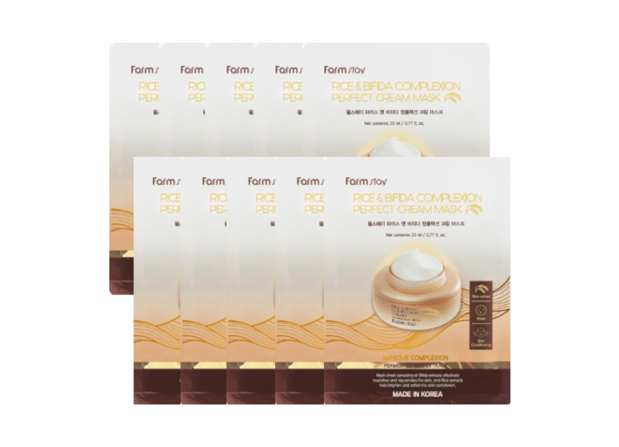 Farm Stay Rice & Bifida Complexion Perfect Cream Mask – 10pieza