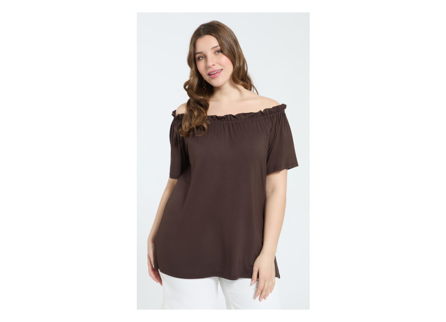 Fiorella Rubino Camiseta off shoulders en jersey de viscosa