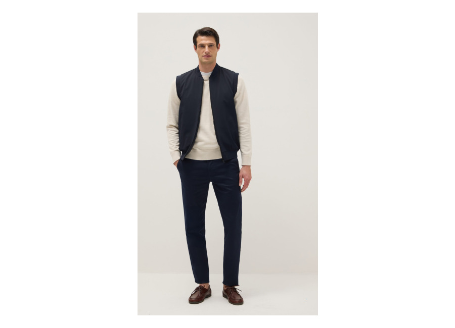 Ovs Chaleco Azul Regular Fit Con Cremallera Completa, Hombre, Azul oscuro, Talla: