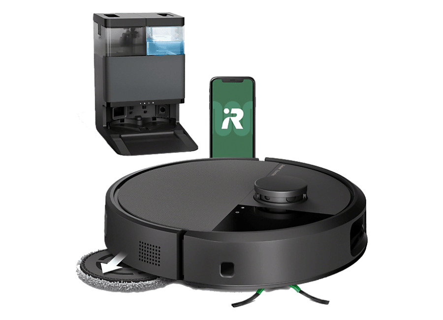 Irobot ROOMBA Robot friegasuelos – iRobot Roomba® Plus 505, 295 ml Depósito Polvo, 3l Agua Base, 3h Autonomía, Negro