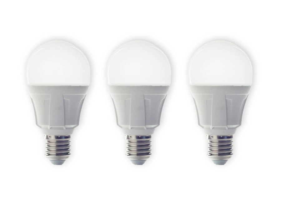 Lindby Bombilla LED Lindby, juego de 3, E27, 8,5 W, mate, 3.000 K