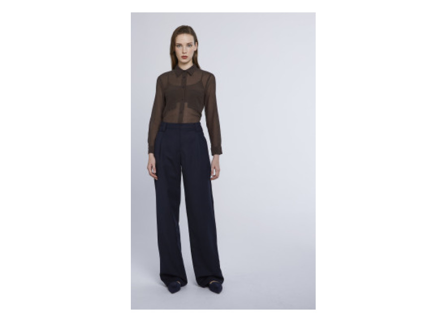 Marella para mujer. 2423136022200 Pantalón Bananas marino (42), Casual, Poliéster