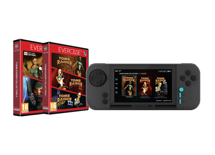 Consola Evercade EXP-R Neon Retro + Tomb Raider Collection 1 y 2 (2)