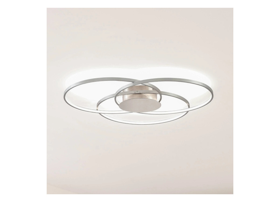 Lindby Plafón LED Riley de Lindby, color aluminio, metal, atenuable