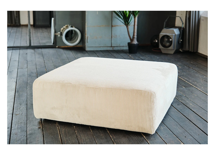 Kawola WIOLO SOFT Puf elemento de asiento para sofá modular Pana crema blanco