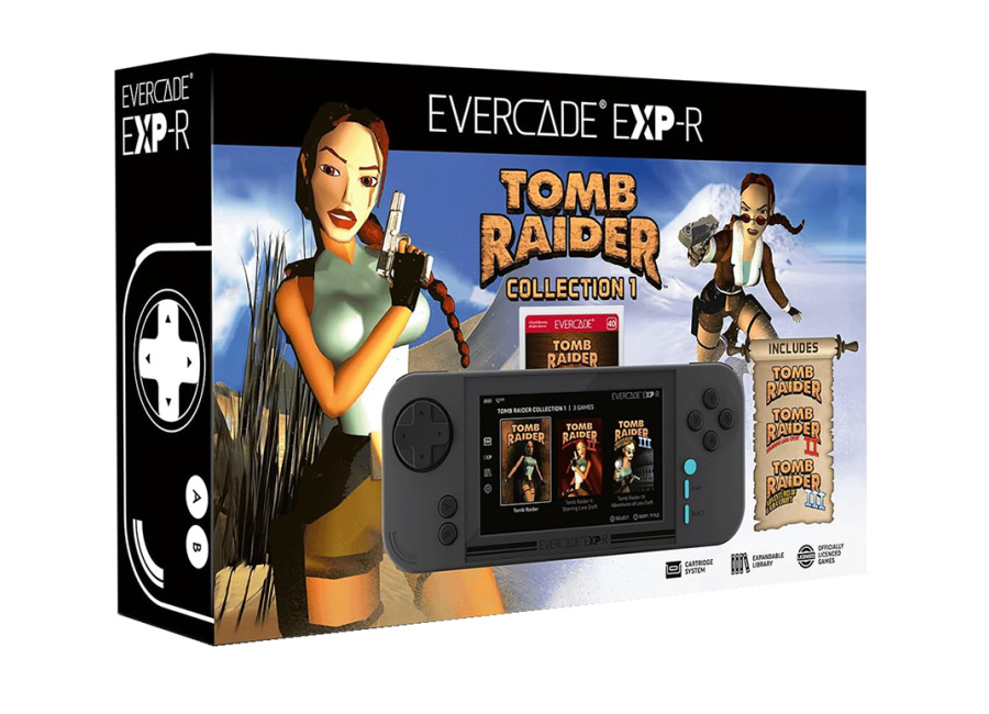 Consola Evercade EXP-R Neon Retro + Tomb Raider Collection 1 (2)