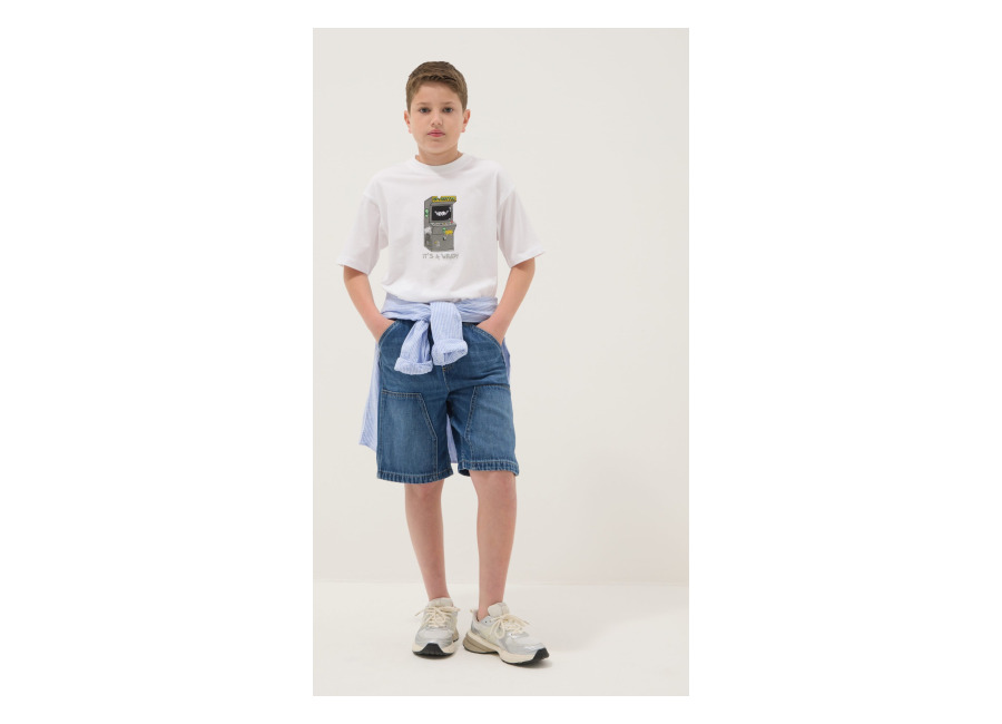 Republic OF DENIM Short Vaquero Azul Para Niño En Mezcla De Algodón, Corte Recto, Con Bolsillos, Niño, Azul vaquero, Talla: 10-11