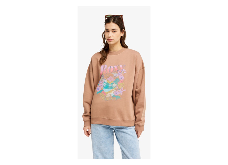 Roxy Lineup Oversized – Sudadera Extra-Grande Marrón Mujer