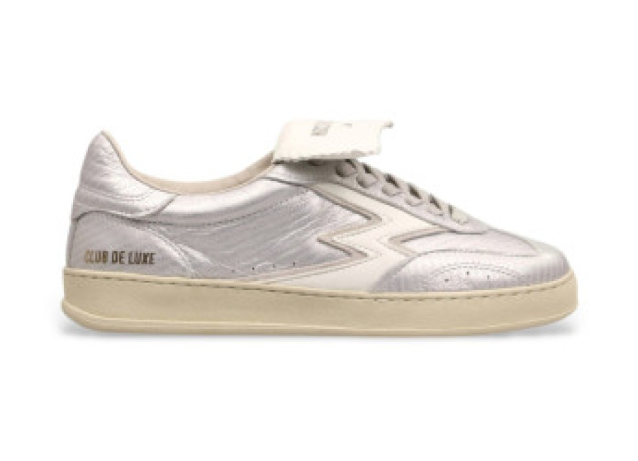 Moa Concept para mujer. MG650 Zapatillas de Piel Club plateado (38), Plata, Plano, Cordones, Casua