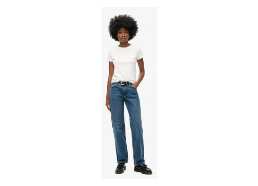 Superdry para mujer. W7011160A Jeans Straight azul (26/30), Casual, Algodón, Deni