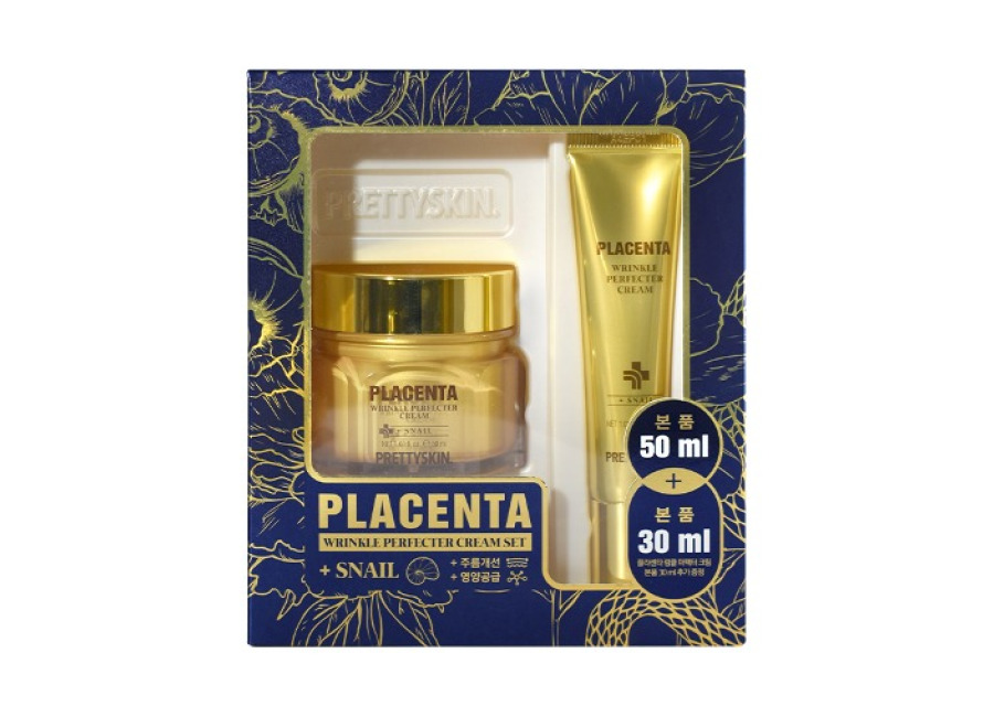 Juego PRETTYSKIN Placenta Wrinkle Perfecter Cream Set – 50ml + 30m