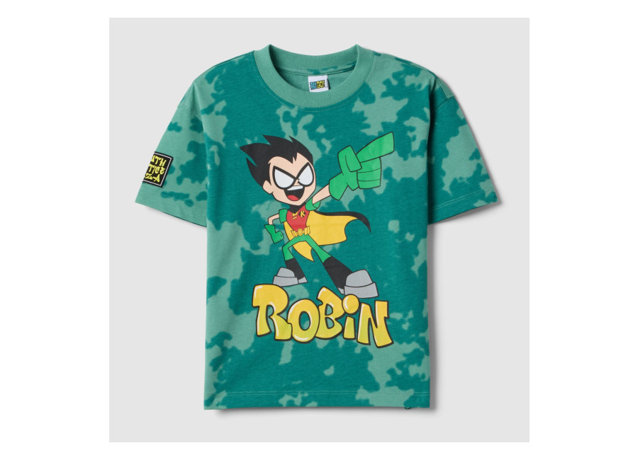 Warner Bros Camiseta Infantil Regular Fit De Algodón Puro Verde Con Estampado, Niño, Verde claro, Talla: 5-6