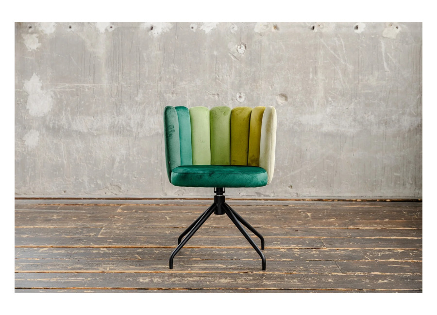 Kawola Silla de comedor KAWOLA JADA, silla giratoria de terciopelo verde