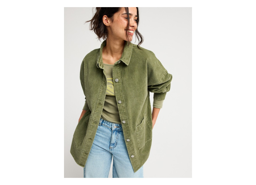 Roxy Kick Back Washed – Chaqueta de pana tipo camisa Verde mujer