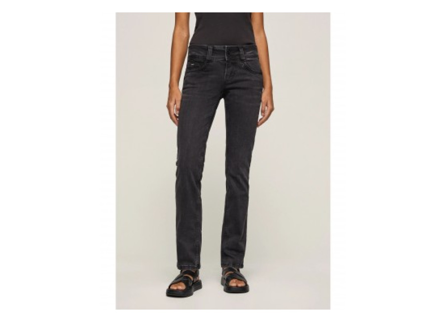Pepe Jeans para mujer. Jeans Gen regular fit negro (24/30), Casual, Denim, Algodón Orgánico, Sostenible