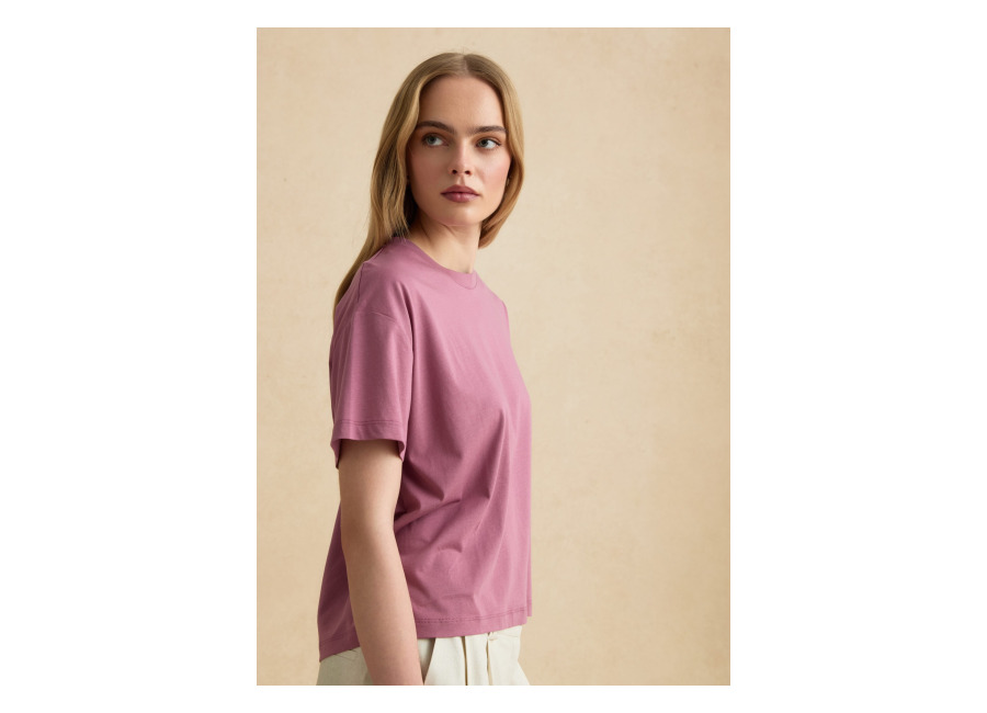 Les COPAINS Camiseta Rosa De Manga Corta En Mezcla De Lyocell Y Algodón, Mujer, Rosa, Talla: 40