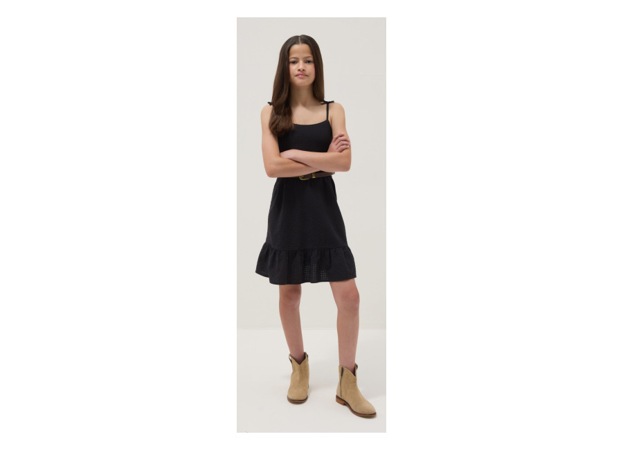 Ovs KIDS Vestido Negro De Puro Algodón Con Tirantes Finos, Niña, Negro, Talla: 10-11