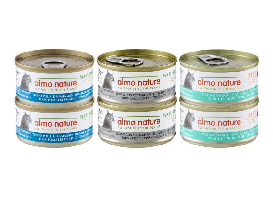 Almo Nature 70g Pack Ahorro Almo Nature HFC Natural 24 x 70 g – Pack mixto con atún (3 variedades)