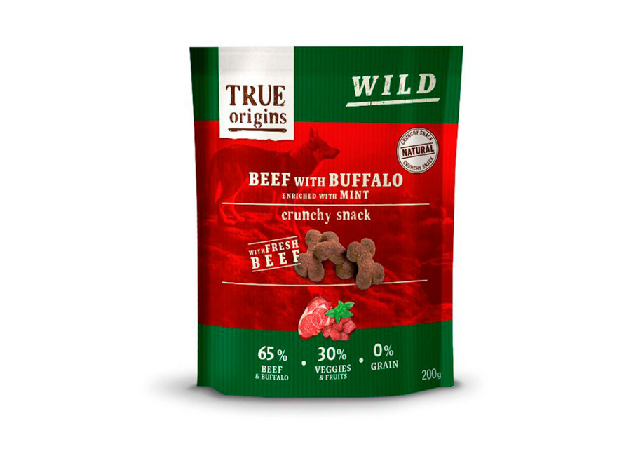 True Origins 4 bolsitas x 200 g True Origins Wild Galletas Ternera con Bufalo y Menta para perros ¡Pack Ahorro!