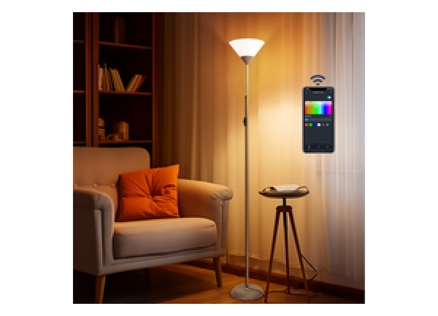 💡 Lámpara de pie Aigostar moderna y regulable con mando y Bluetooth