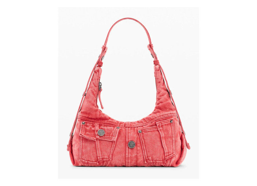Desigual Bolso hombro denim mediano, Mujer, Algodon, Rojo, U