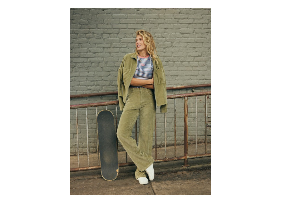 Roxy Dawn Patrol Corduroy – Pantalón de Pana Verde Mujer