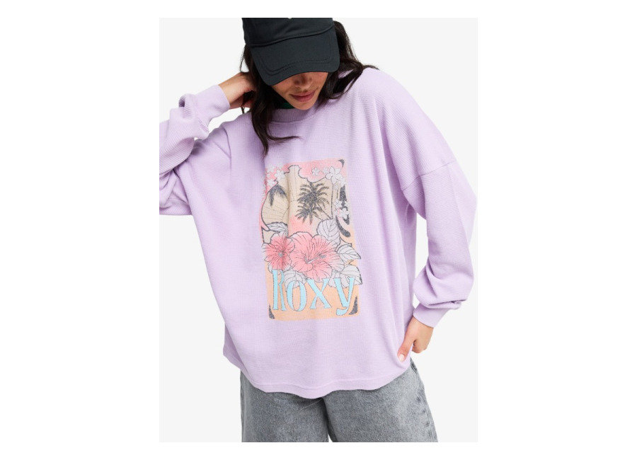 Roxy Eastside Midweight – Camiseta de Manga Larga Morado Mujer