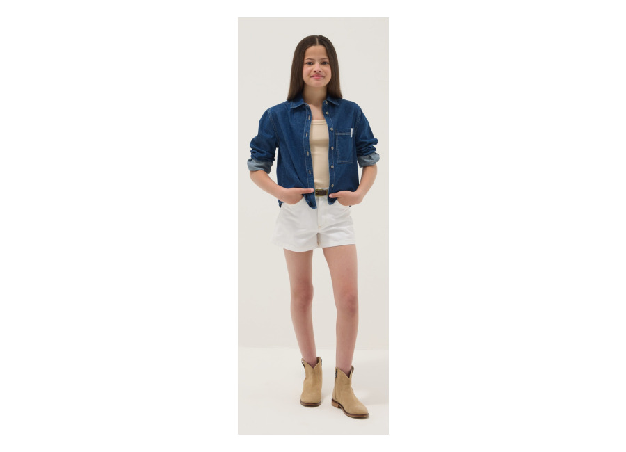 Ovs KIDS Short Blanco De Algodón Puro Con Cinco Bolsillos, Niña, Blanco, Talla: 10-11