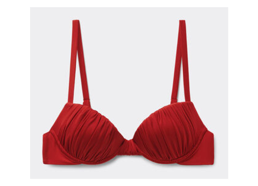 Calzedonia Top de Bikini Push-Up Acolchado Shiny Satin Mujer Rojo Tamaño 2