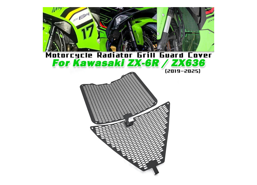 Para Kawasaki ZX-6R ZX636 2019-2025 cubierta protectora para parrilla de radiador de motocicleta compatible con Kawasaki…
