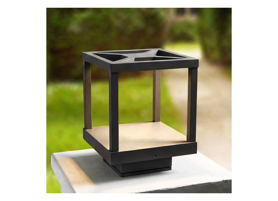 Lucande Lámpara sobremuro LED Lealan, negra, metal, 23 cm, IP54