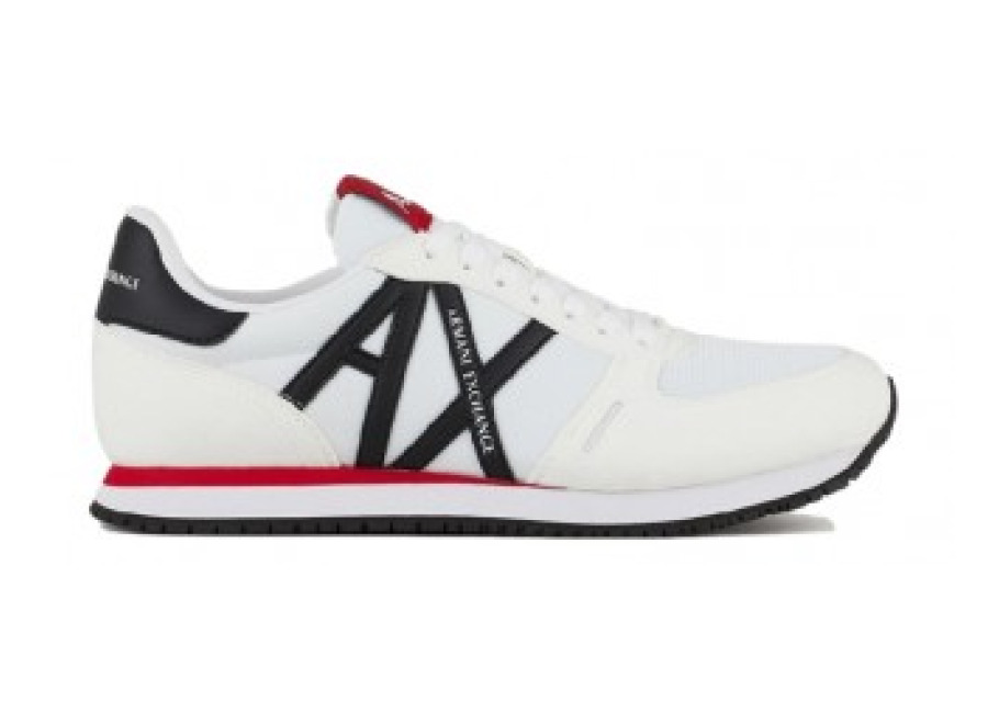 Zapatillas A|X Armani Exchange A X Armani Exchange para hombre. XUX017XCC68K488 Zapatilla retro running logo blanco (45), Plano, 1 a 3cm, Cordones, Ca