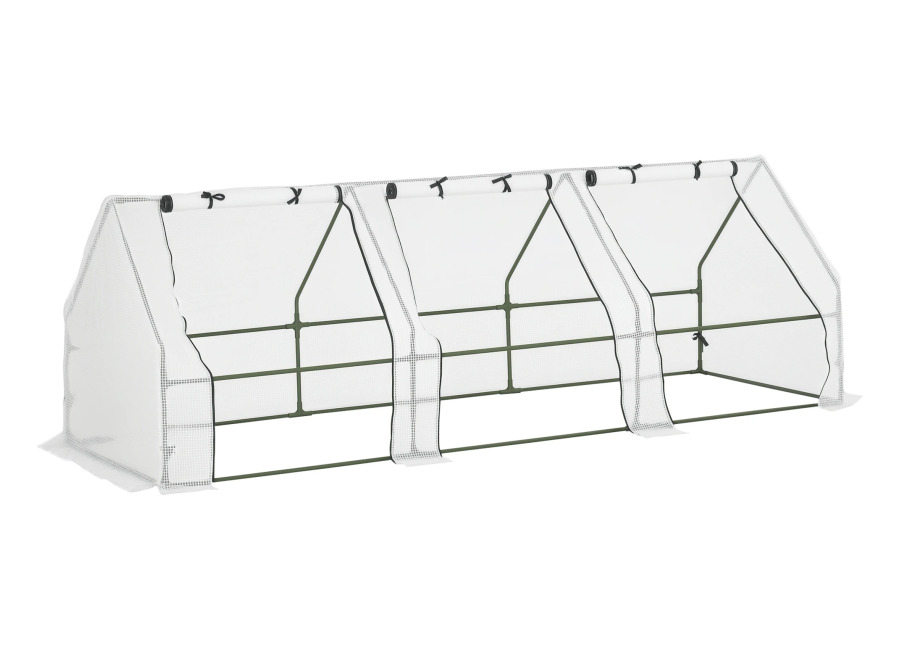 Mini invernadero Outsunny para jardín, túnel de cultivo de 270L x 90L x 90H cm, techo…