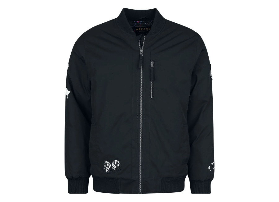 League Of Legends Cazadora Bomber gaming de League Of Legends – Arcane – Jinx – S XXL – para Hombre – Negro