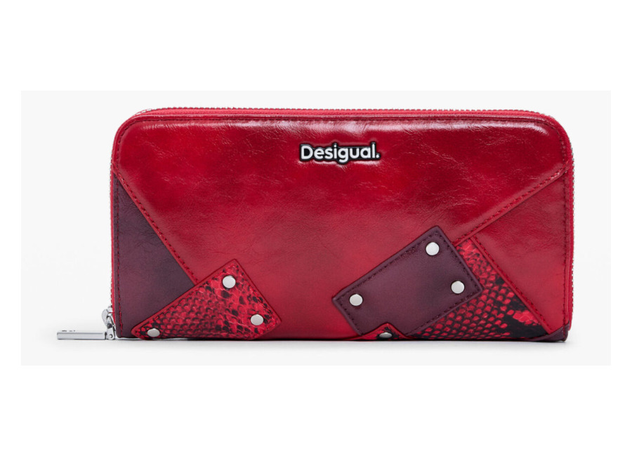 Desigual Monedero grande snake, Mujer, Poliuretano, Rojo, U