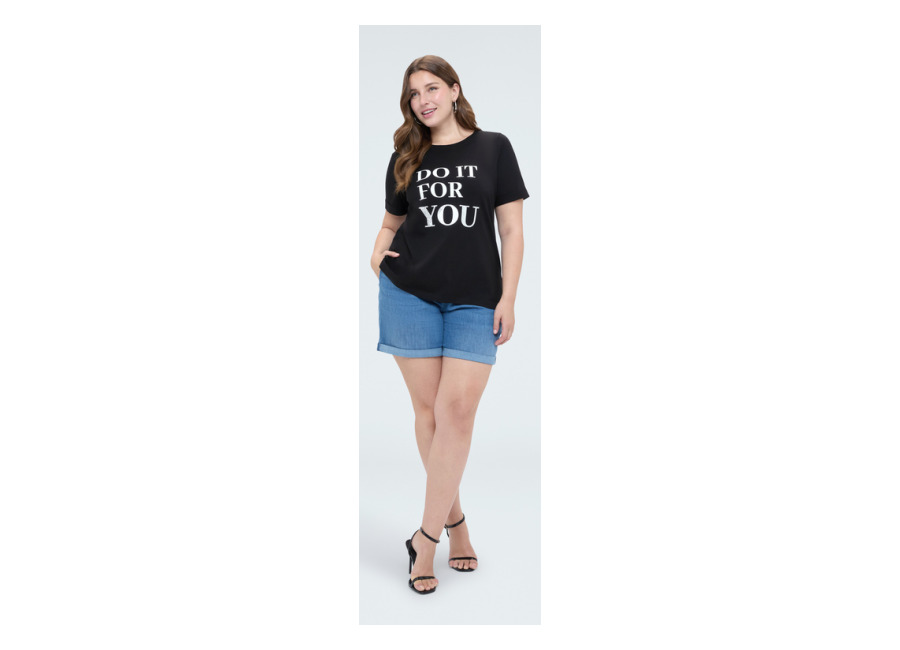 Fiorella Rubino Camiseta de algodón con frase motivaciona