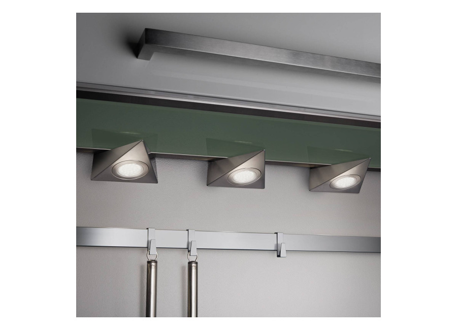 Trio Lighting Lámpara LED bajo armario Ecco, set 3, níquel mate