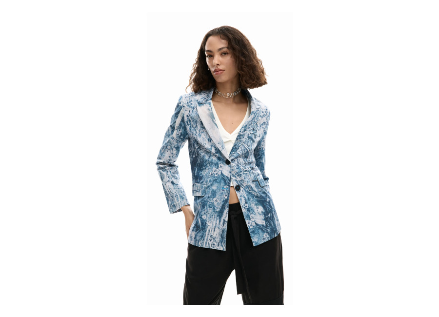 Desigual Blazer fotografía, Mujer, Algodon, Negro
