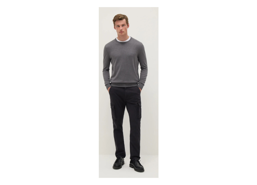 Ovs Pantalones Cargo Negros Slim Fit De Algodón Elástico, Hombre, Gunmetal, Talla: 52