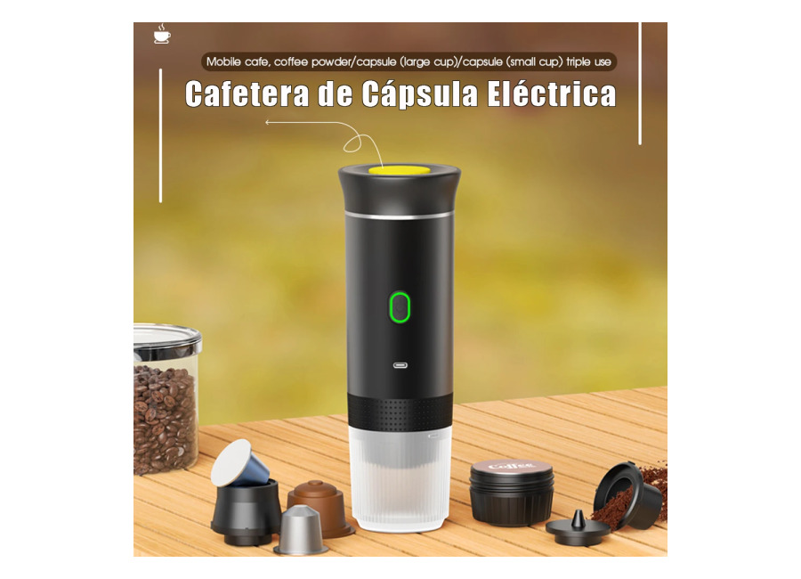 Cafetera de cápsulas eléctrica portátil MicroData, cafetera 3 en 1, cafetera Espresso, bomba de calefacción inalámbrica,…