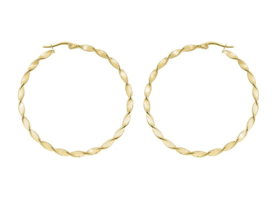Troli Pendientes redondos chapados en oro 2 – 5 cm – Diámetro: 4 c