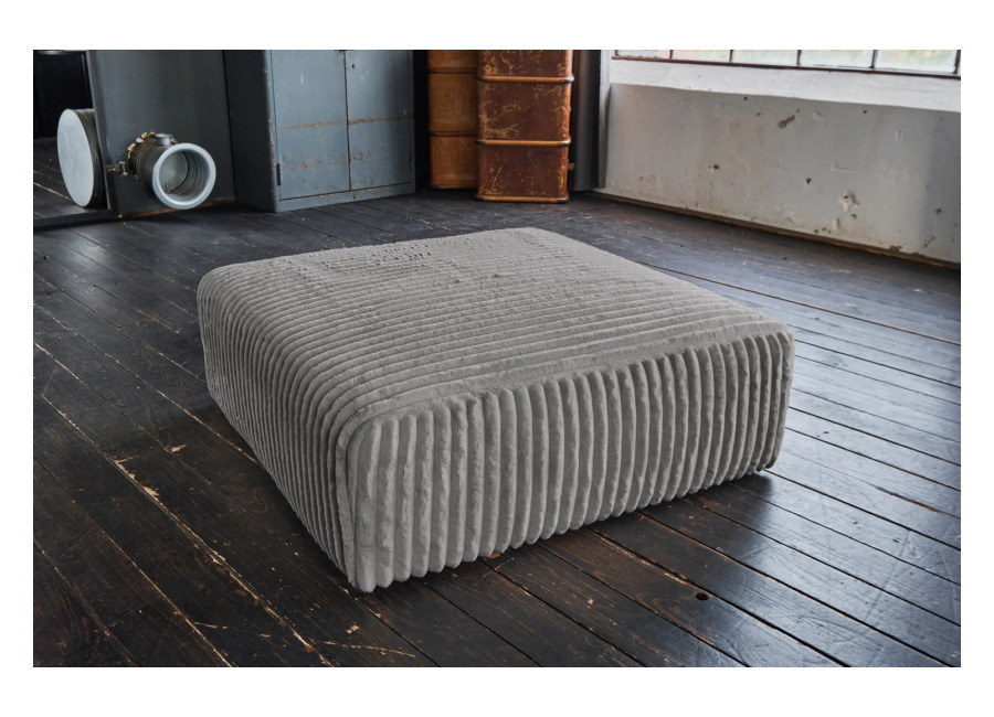 Kawola Puf KAWOLA WIOLO SOFT, elemento de asiento para sofá modular, de pana suave y ancha, color gri
