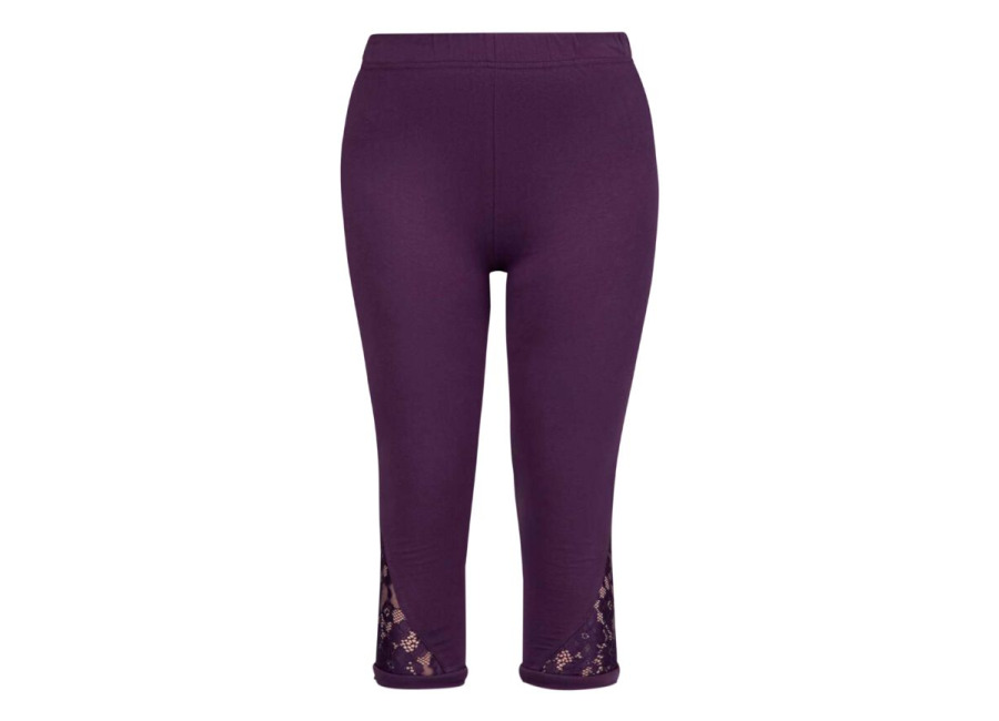 Red by EMP Leggins de RED by EMP – Leggings con detalles de encaje – S XXL – para Mujer – Lila