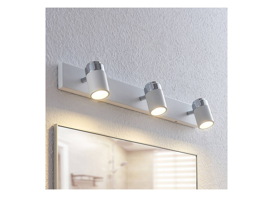 Lindby Foco Lindby Kardo, 3 luces, blanco, metal, IP44