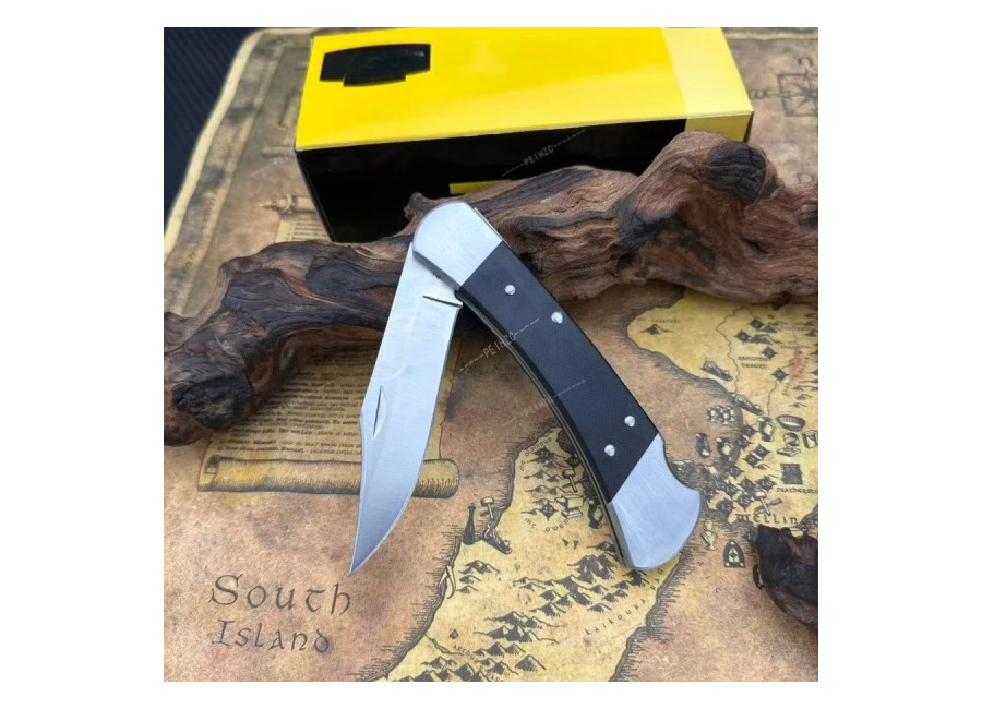 Cuchillo Plegable de Caza 110 Lockback con Hoja de Acero D2 y Mango G10, Cuchillo EDC…