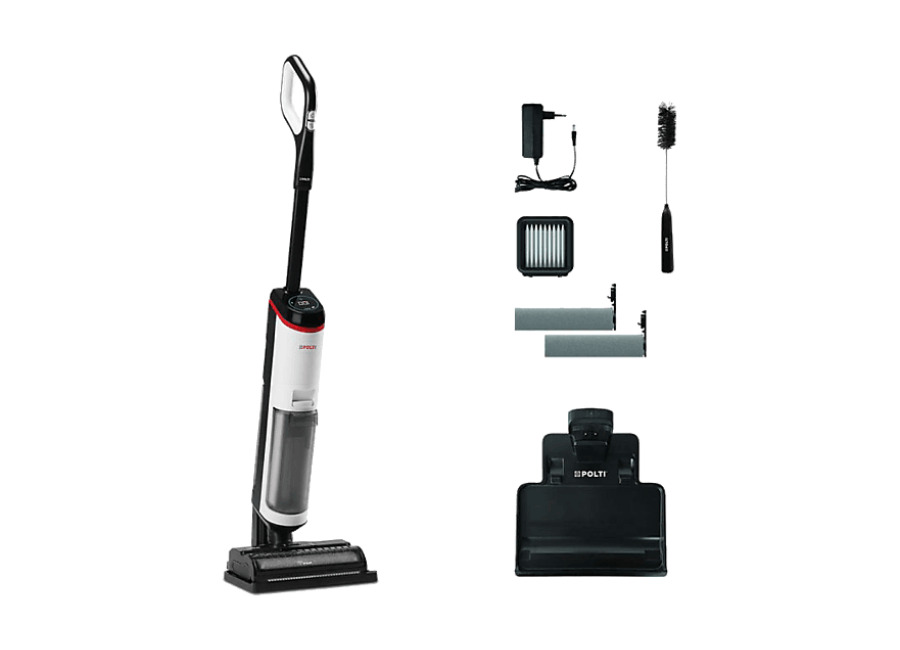 Polti Limpiador de vapor – Polti RollySteam WD30C Cordless, 450 W, 3 en 1: aspira, lava y desinfecta con vapor, 35 min autonomía, Autolimpieza, Pantal