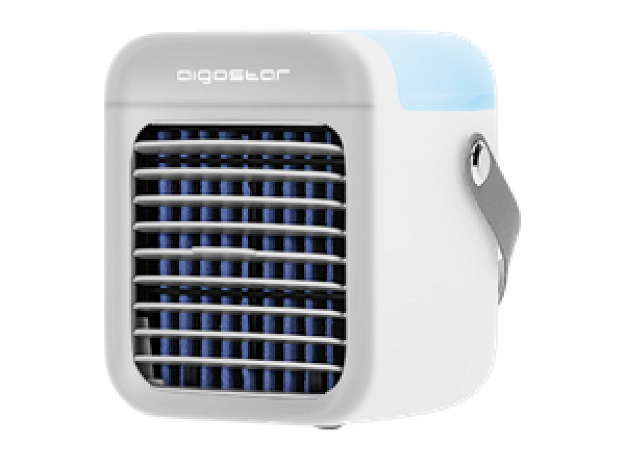 Aigostar Ice Cube – Ventilador humidificador portátil, sin cables. Depósito de 300ml, 3 velocidades, 2 mo