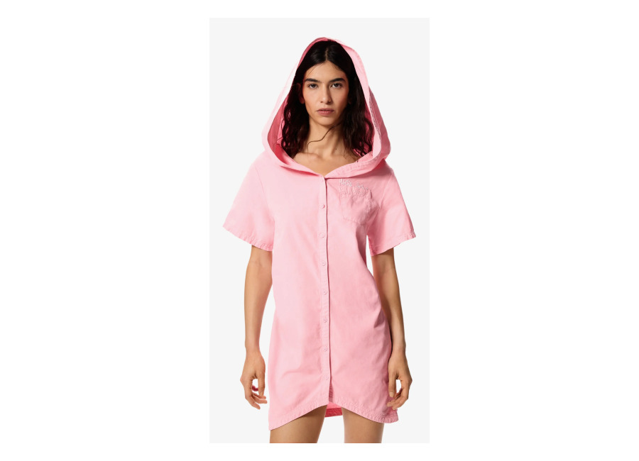 Desigual Vestido capucha masha popova, Mujer, Algodon, Rojo