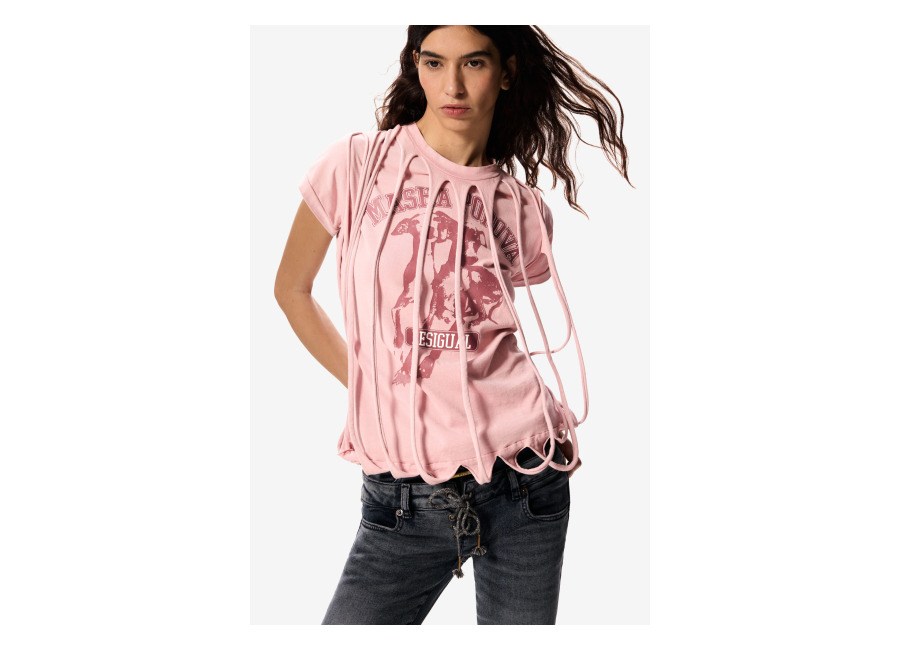 Desigual Camiseta manga corta masha popova, Mujer, Algodon, Rojo