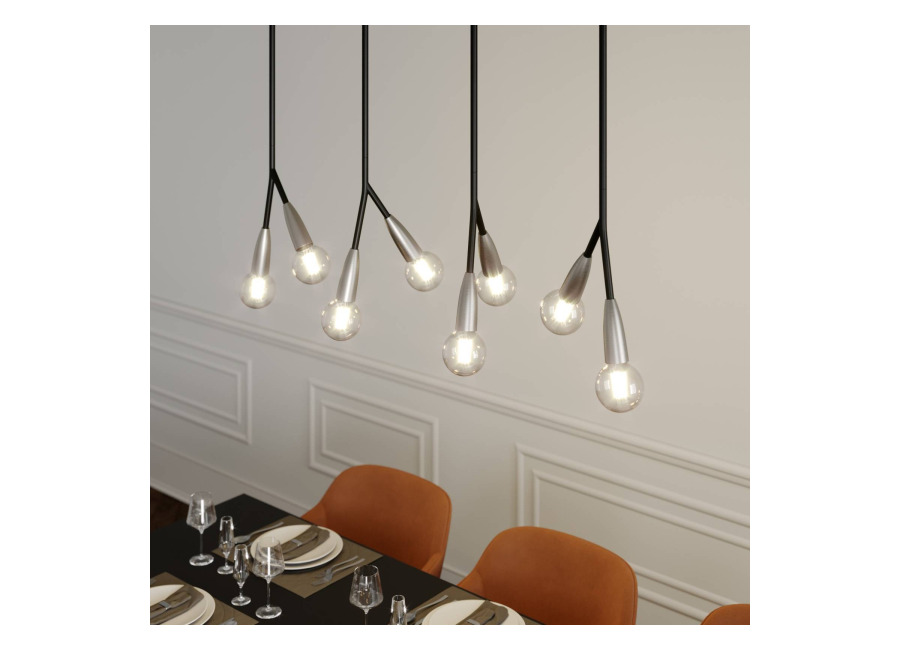 Lucande Carlea colgante 8 luces negro-níque